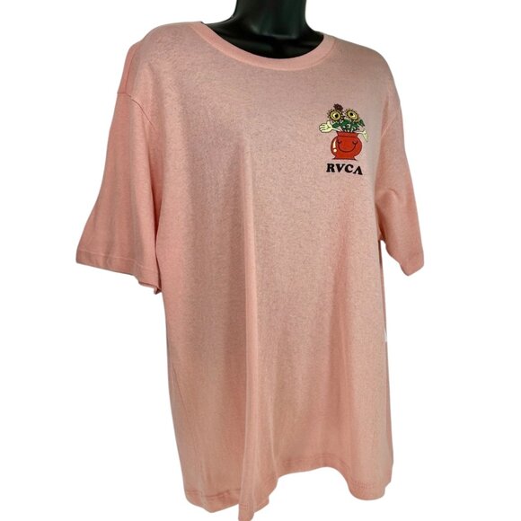 RVCA Have A Nice Day TShirt Sz S Pink Sunflower Graphic Print Oversized Cotton - Picture 5 of 12
